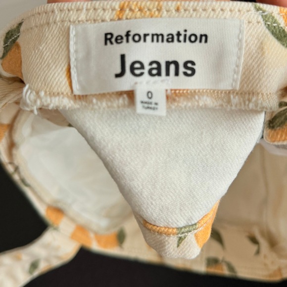 Reformation Jeans Lemon Print Bustier Crop Top Corset Style Size 0 - Picture 3 of 3